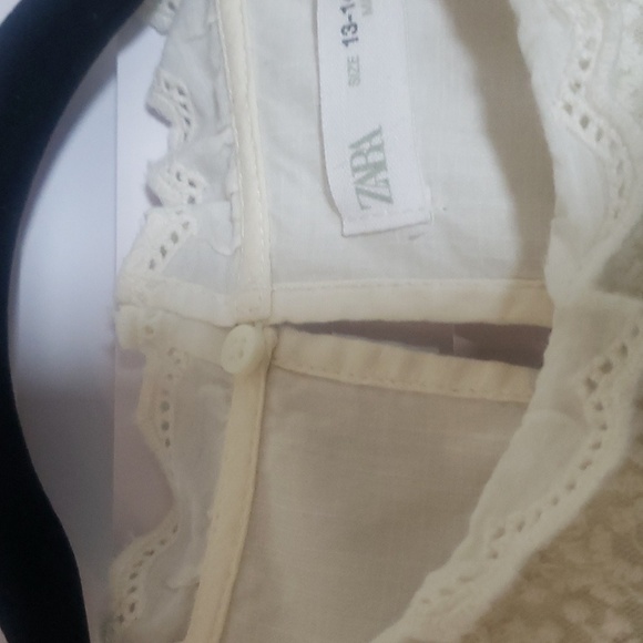 Zara Size M/13-14 Victorian Embroidered Ivory Tunic Blouse Long Sleeve - Picture 10 of 11